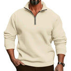 Lorenz | Men's Jumper with Zip, Lightweight Knit Jumper | Bella Blue | Black