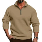 Lorenz | Men's Jumper with Zip, Lightweight Knit Jumper | Bella Blue | Light Grey