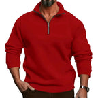Lorenz | Men's Jumper with Zip, Lightweight Knit Jumper | Bella Blue | Light Grey