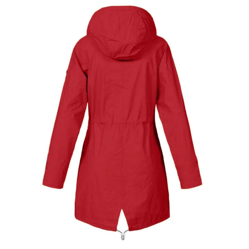 Lorraine | Women's Hooded Lightweight Raincoat, Water-Resistant Windproof Coat | Bella Blue