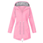Lorraine | Women's Hooded Lightweight Raincoat, Water-Resistant Windproof Coat | Bella Blue