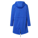 Lorraine | Women's Hooded Lightweight Raincoat, Water-Resistant Windproof Coat | Bella Blue