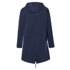 Lorraine | Women's Hooded Lightweight Raincoat, Water-Resistant Windproof Coat | Bella Blue | Black