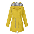 Lorraine | Women's Hooded Lightweight Raincoat, Water-Resistant Windproof Coat | Bella Blue