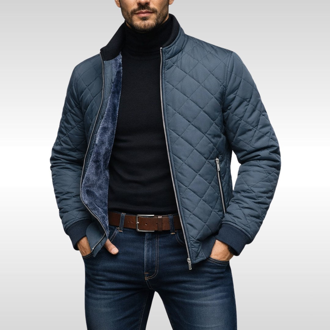 Lothar | Men's Quilted Jacket with Warming Function, Autumn Quilted Jacket | Bella Blue | Navy Blue