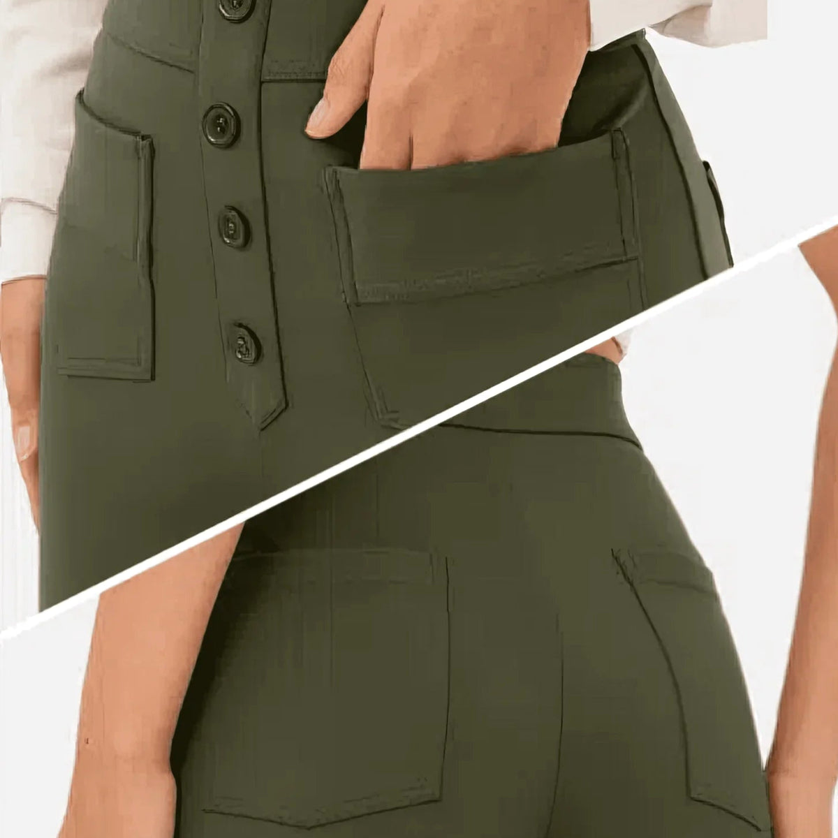 Lottie | Women's High-Waist Stretch Trousers, Comfortable Everyday Trousers | Bella Blue