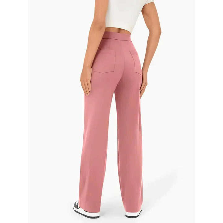 Lottie | Women's High-Waist Stretch Trousers, Comfortable Everyday Trousers | Bella Blue