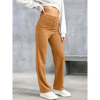 Lottie | Women's High-Waist Stretch Trousers, Comfortable Everyday Trousers | Bella Blue