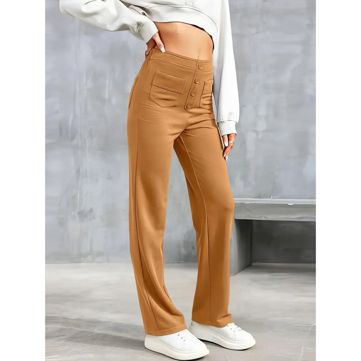 Lottie | Women's High-Waist Stretch Trousers, Comfortable Everyday Trousers | Bella Blue