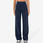 Lottie | Women's High-Waist Stretch Trousers, Comfortable Everyday Trousers | Bella Blue