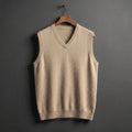 Louis | Men's Cashmere-Blend V-Neck Vest, Layering Jumper | Bella Blue