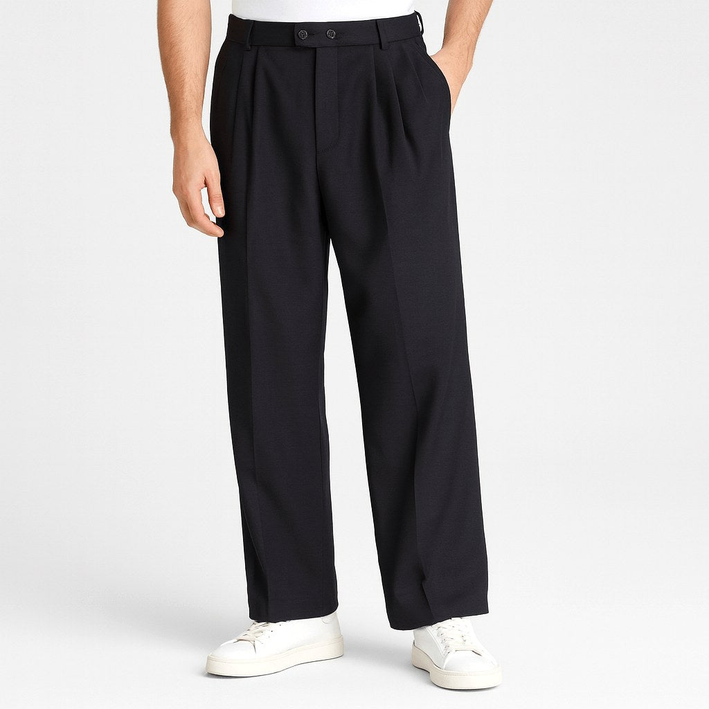 Louis | Women's Breathable Wide-Leg Trousers, Relaxed Fit Everyday Trousers | Bella Blue