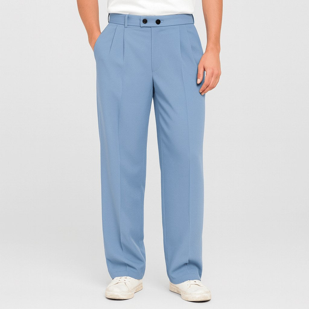 Louis | Women's Breathable Wide-Leg Trousers, Relaxed Fit Everyday Trousers | Bella Blue