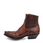 Lucas | Men's Vintage Cowboy Boots with Stitching, Western Boots | Bella Blue | Brown