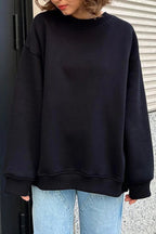 Lucienne | Women's Oversized Round-Neck Sweatshirt, Relaxed Fit Jumper | Bella Blue | Green