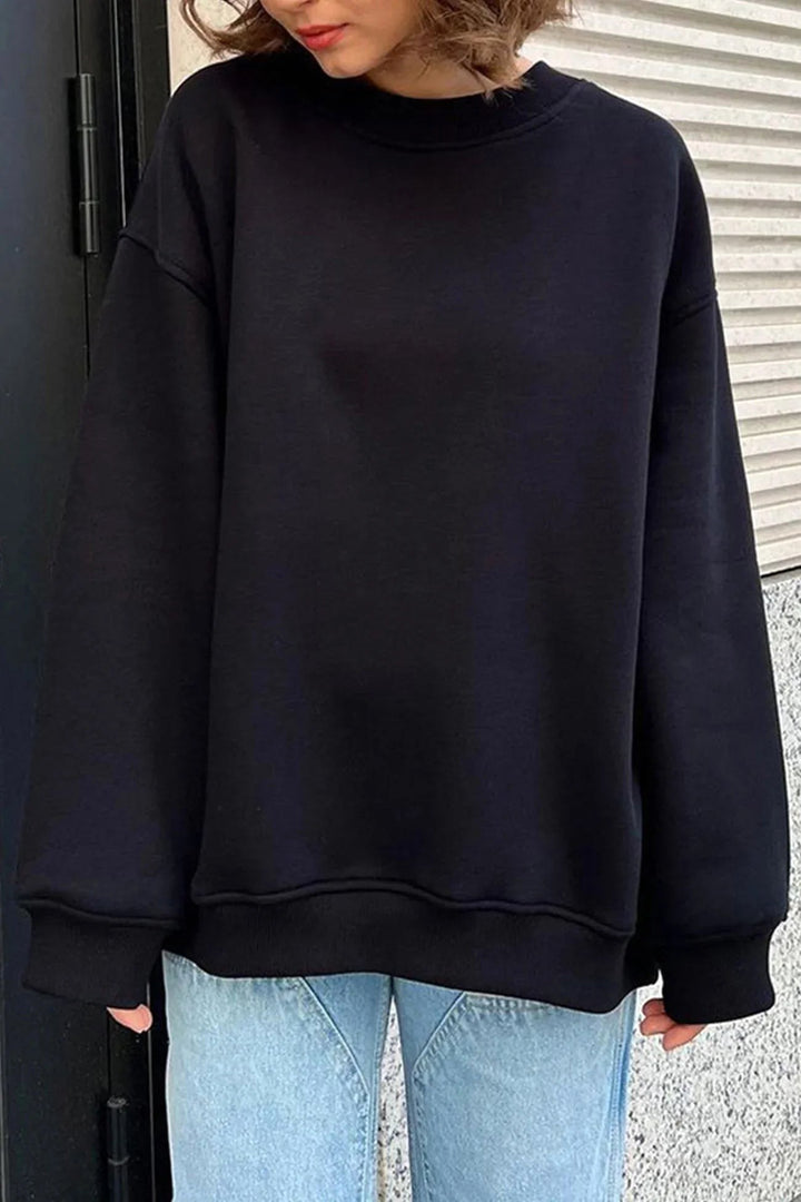 Lucienne | Women's Oversized Round-Neck Sweatshirt, Relaxed Fit Jumper | Bella Blue | Green