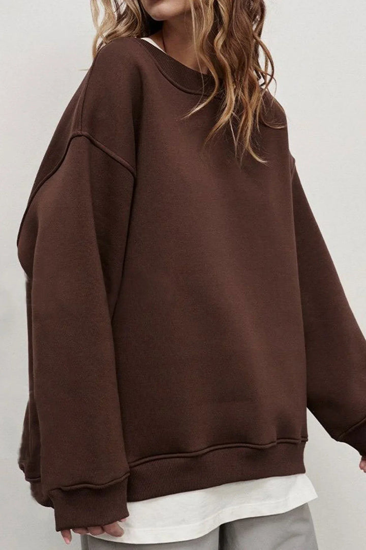 Lucienne | Women's Oversized Round-Neck Sweatshirt, Relaxed Fit Jumper | Bella Blue