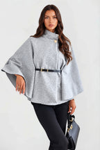 Luna | Women's Oversized Wool Winter Coat, Cape Sleeve Jacket | Bella Blue