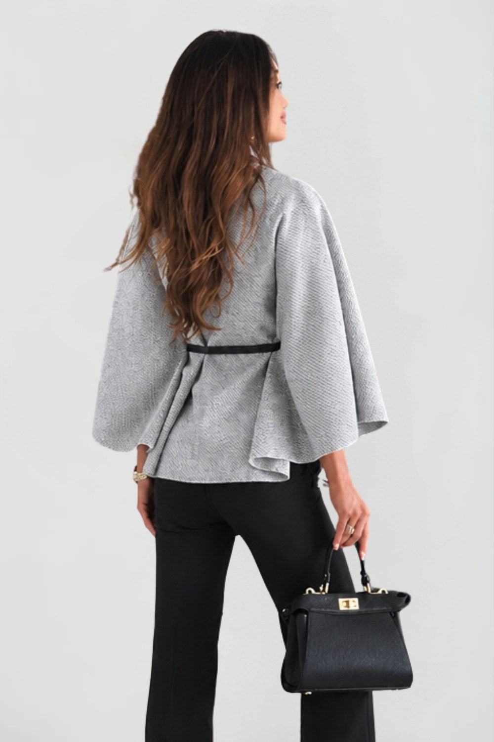 Luna | Women's Oversized Wool Winter Coat, Cape Sleeve Jacket | Bella Blue