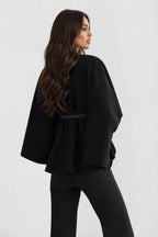 Luna | Women's Oversized Wool Winter Coat, Cape Sleeve Jacket | Bella Blue