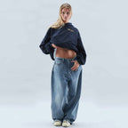 Madeline | Women's Relaxed Hooded Sweatshirt with Graphic Print, Loose-Fit Casual Hoodie | Bella Blue