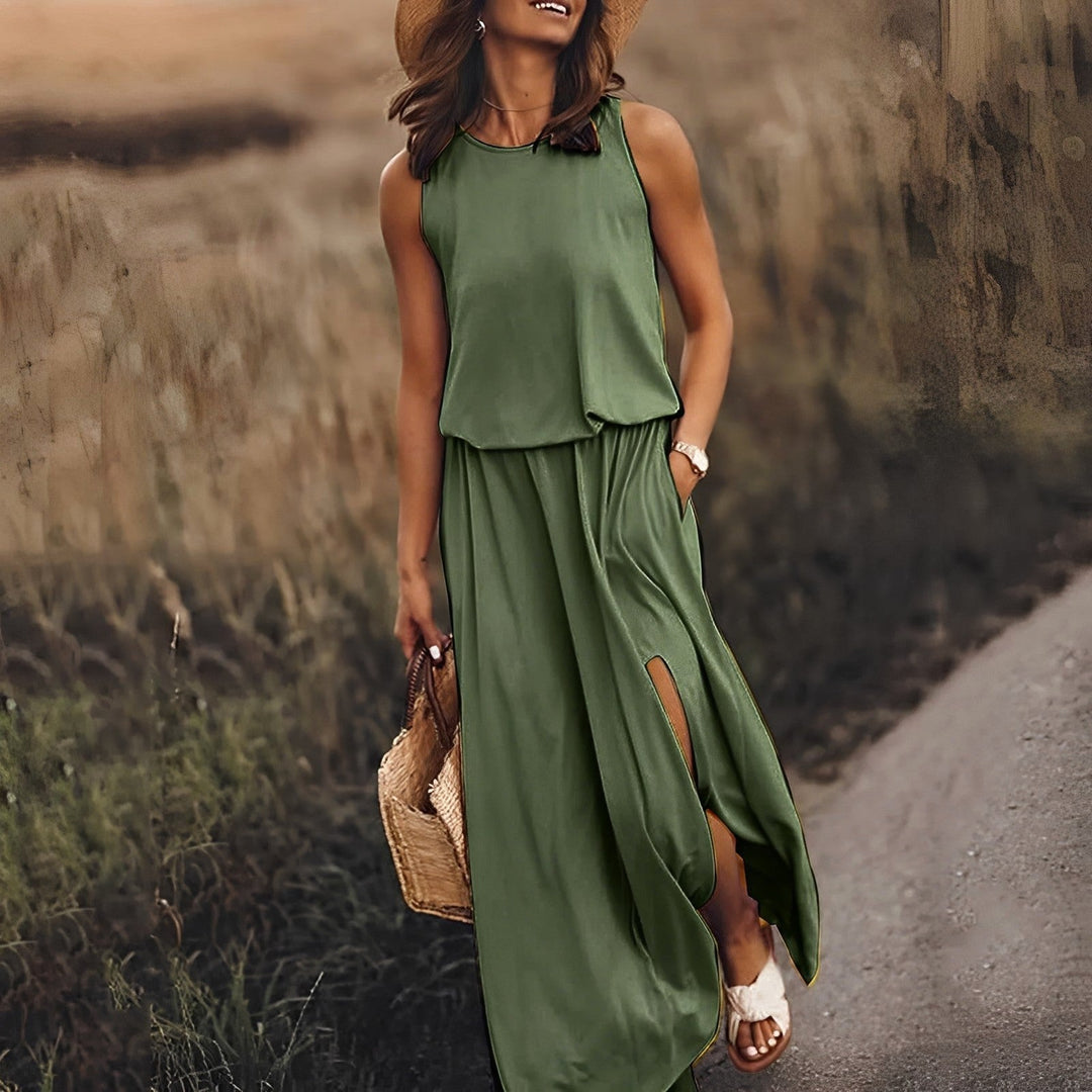 Madelyn | Women's Sleeveless Maxi Dress with Retro Print - image 5