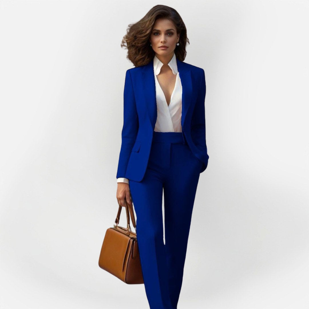 Magdalena | Women's Tailored Blazer Suit, Two-Piece Trouser Suit | Bella Blue