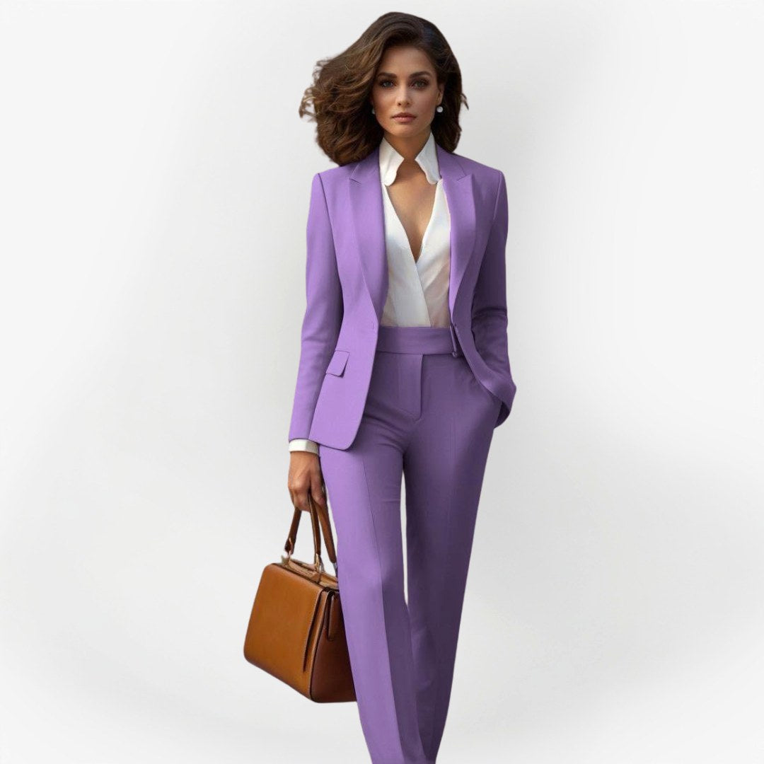 Magdalena | Women's Tailored Blazer Suit, Two-Piece Trouser Suit | Bella Blue