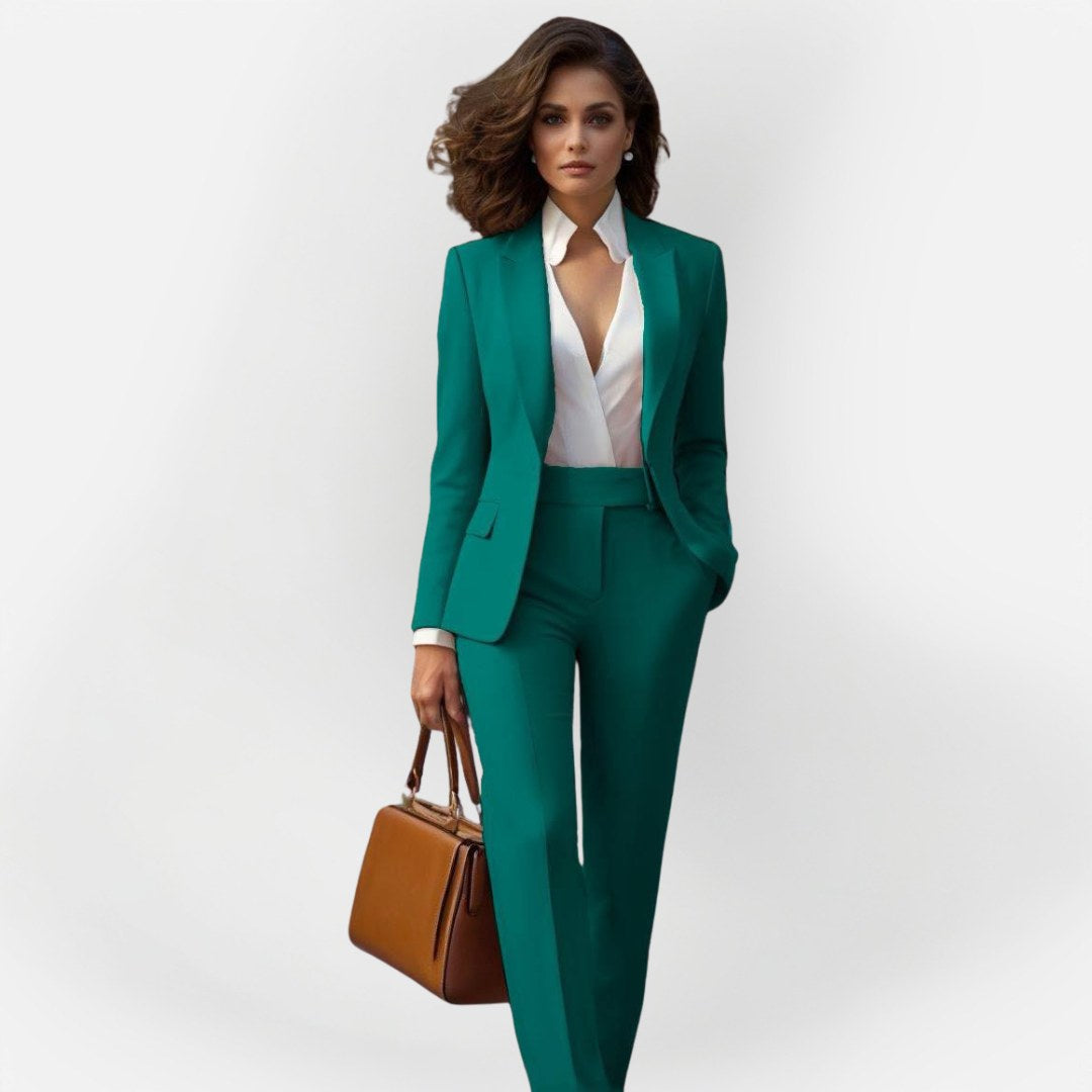 Magdalena | Women's Tailored Blazer Suit, Two-Piece Trouser Suit | Bella Blue