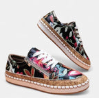 Maisie | Women's Lace-Up Low-Top Trainers, Textured Sole Walking Shoes | Bella Blue