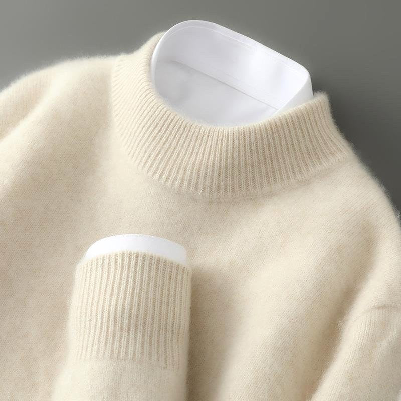Malcolm | Men's Cashmere Pullover Jumper, Lightweight Knit Jumper | Bella Blue
