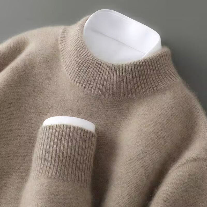 Malcolm | Men's Cashmere Pullover Jumper, Lightweight Knit Jumper | Bella Blue