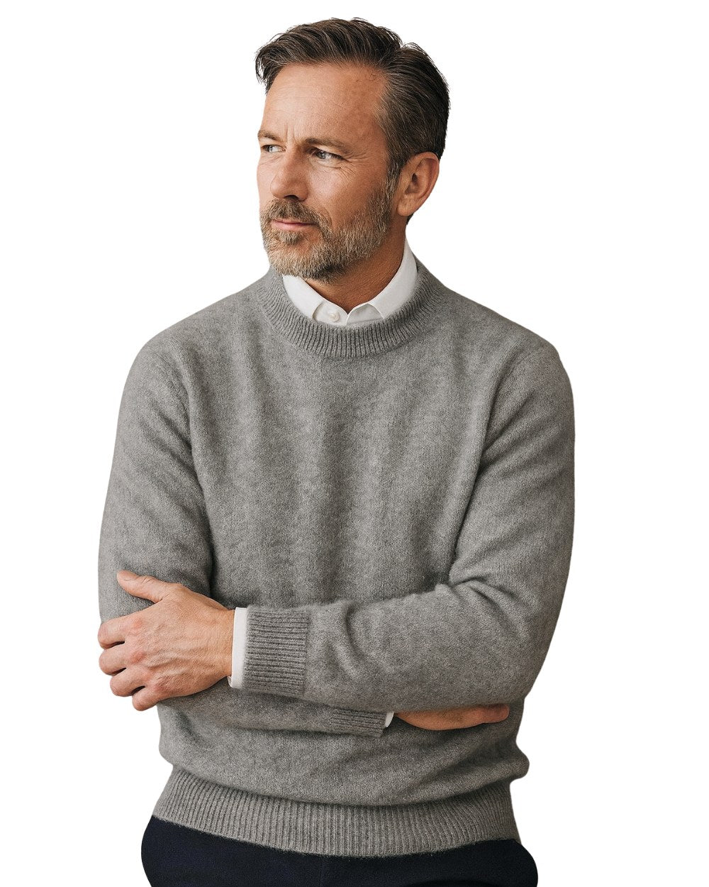 Malcolm | Men's Cashmere Pullover Jumper, Lightweight Knit Jumper | Bella Blue