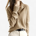 Mallory | Women's Cashmere Cardigan, Classic Button-Front Cardigan | Bella Blue