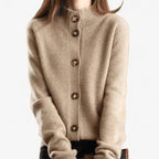 Mallory | Women's Cashmere Cardigan, Classic Button-Front Cardigan | Bella Blue