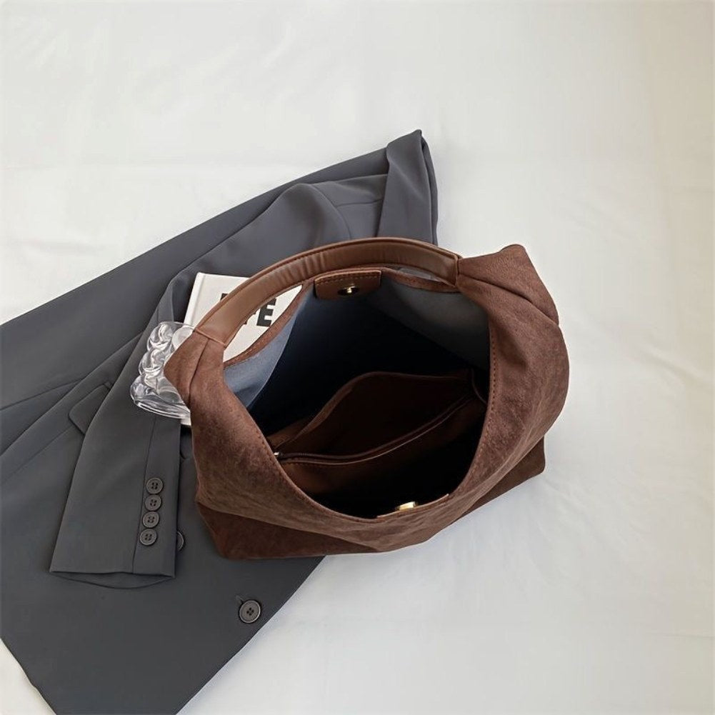 Manon | Women's Relaxed Shoulder Tote Bag, Spacious Travel Tote | Bella Blue | White