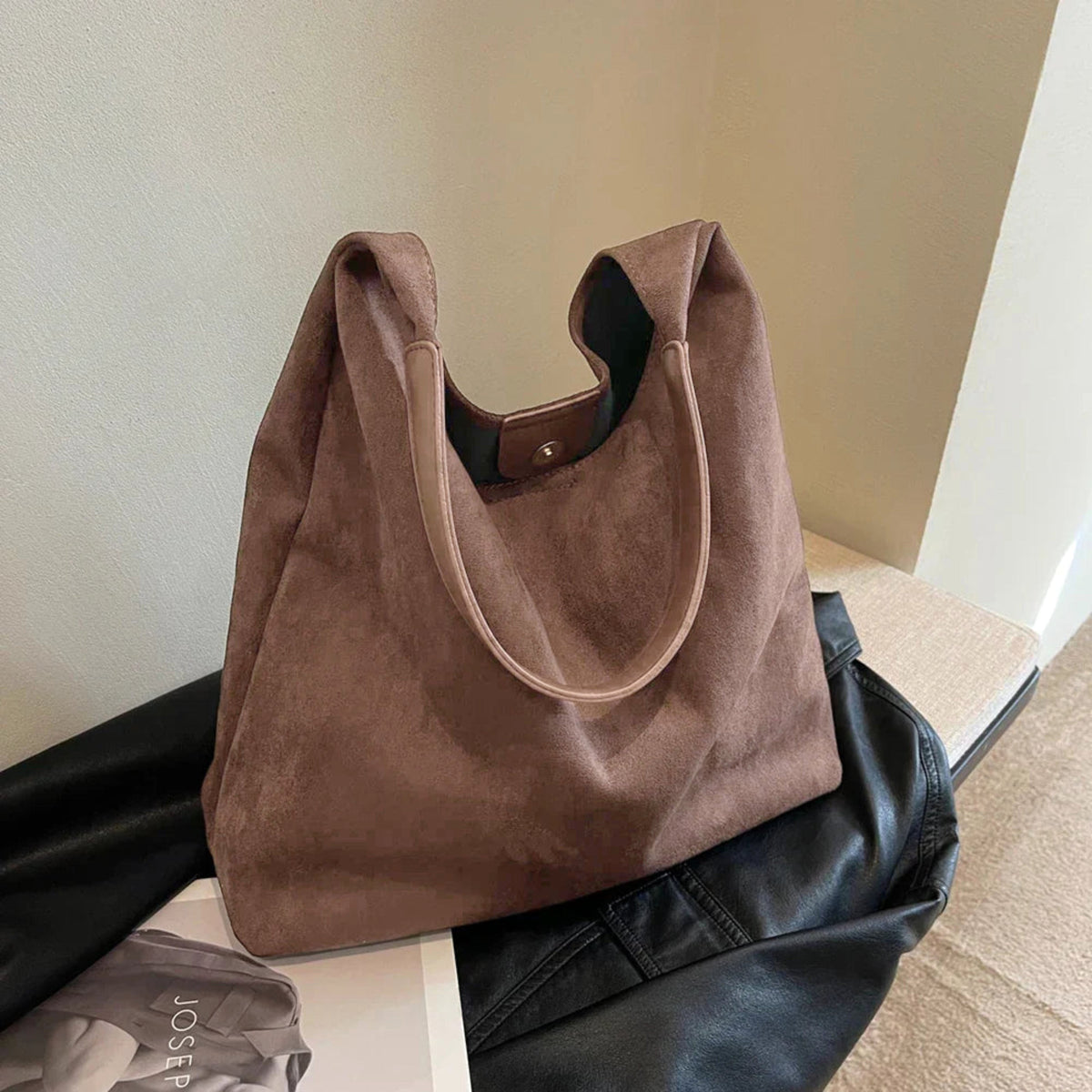 Manon | Women's Relaxed Shoulder Tote Bag, Spacious Travel Tote | Bella Blue | Green