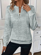 Margot | Women's Quarter-Zip Knit Jumper, Cosy Everyday Jumper | Bella Blue