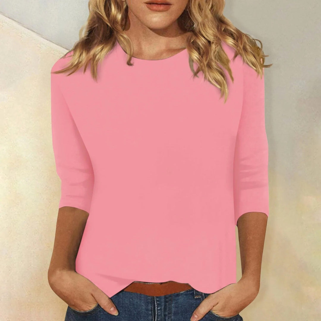 Margot | Women's Relaxed Fit Long Sleeve Top, Round Neck Everyday Top | Bella Blue