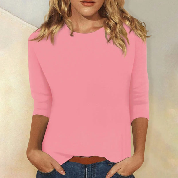 Margot | Women's Relaxed Fit Long Sleeve Top, Round Neck Everyday Top | Bella Blue