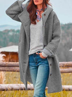 Marlene | Women's Warming Cosy Coat, Elegant Autumn Coat | Bella Blue | Pink