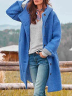 Marlene | Women's Warming Cosy Coat, Elegant Autumn Coat | Bella Blue | Pink