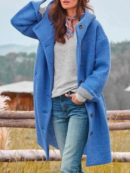 Marlene | Women's Warming Cosy Coat, Elegant Autumn Coat | Bella Blue | Pink