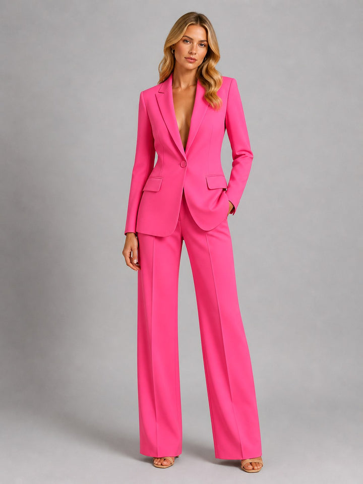 Martha | Women's Tailored Blazer and Wide-Leg Trousers Set, Smart Occasion Suit | Bella Blue