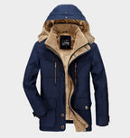 Martin | Men's Winter Coat with Hood and Pockets, Warm Winter Coat | Bella Blue | Blue