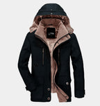 Martin | Men's Winter Coat with Hood and Pockets, Warm Winter Coat | Bella Blue | Blue