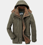 Martin | Men's Winter Coat with Hood and Pockets, Warm Winter Coat | Bella Blue | Blue