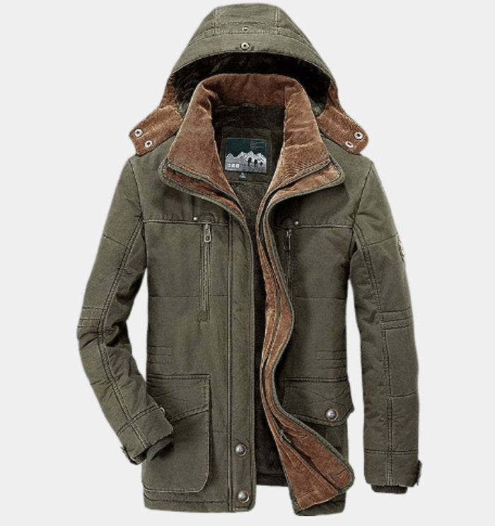 Martin | Men's Winter Coat with Hood and Pockets, Warm Winter Coat | Bella Blue | Blue