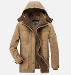 Martin | Men's Winter Coat with Hood and Pockets, Warm Winter Coat | Bella Blue | Blue