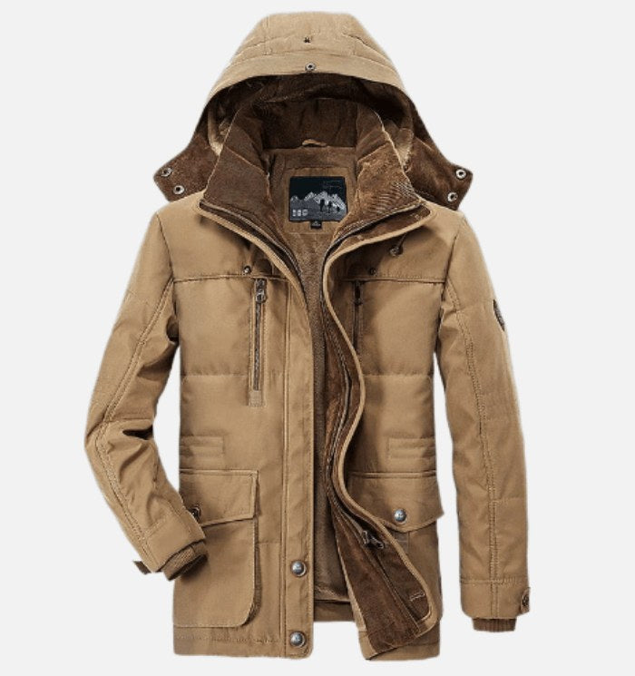 Martin | Men's Winter Coat with Hood and Pockets, Warm Winter Coat | Bella Blue | Blue